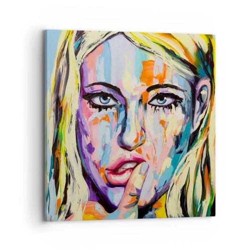 Quadro su tela - Stampe su Tela - Guardala dritto negli occhi - 70x70 cm
