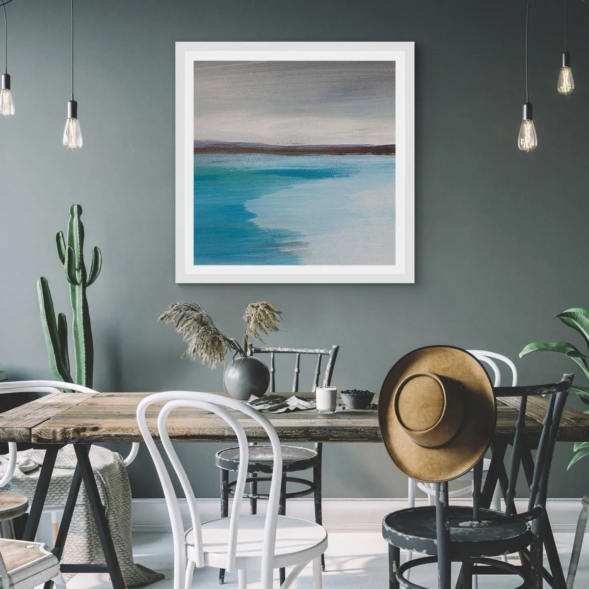 Poster in cornice bianca - Paesaggio orizzontale - 60x60 cm