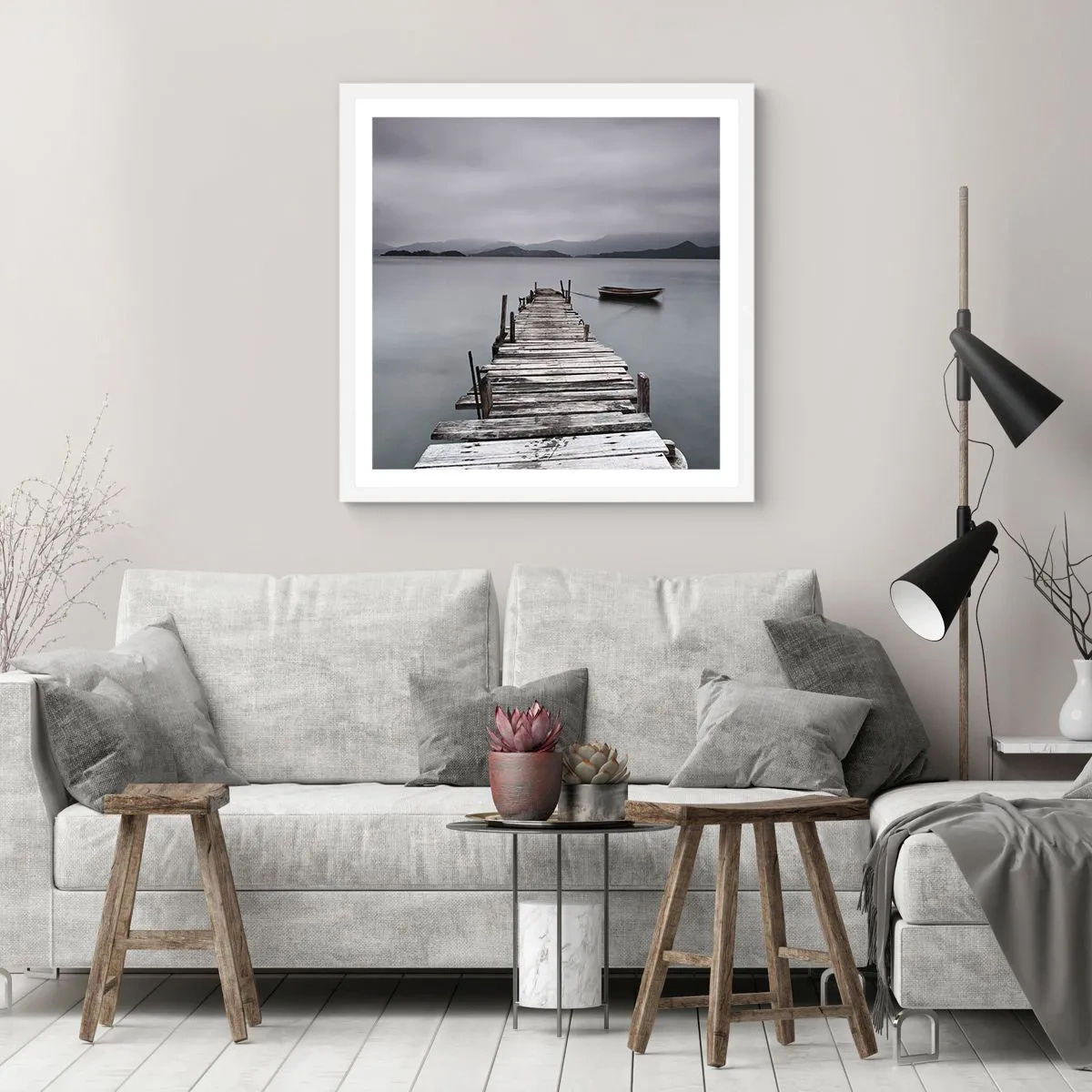 Poster in cornice bianca - Domani puoi partire - 60x60 cm