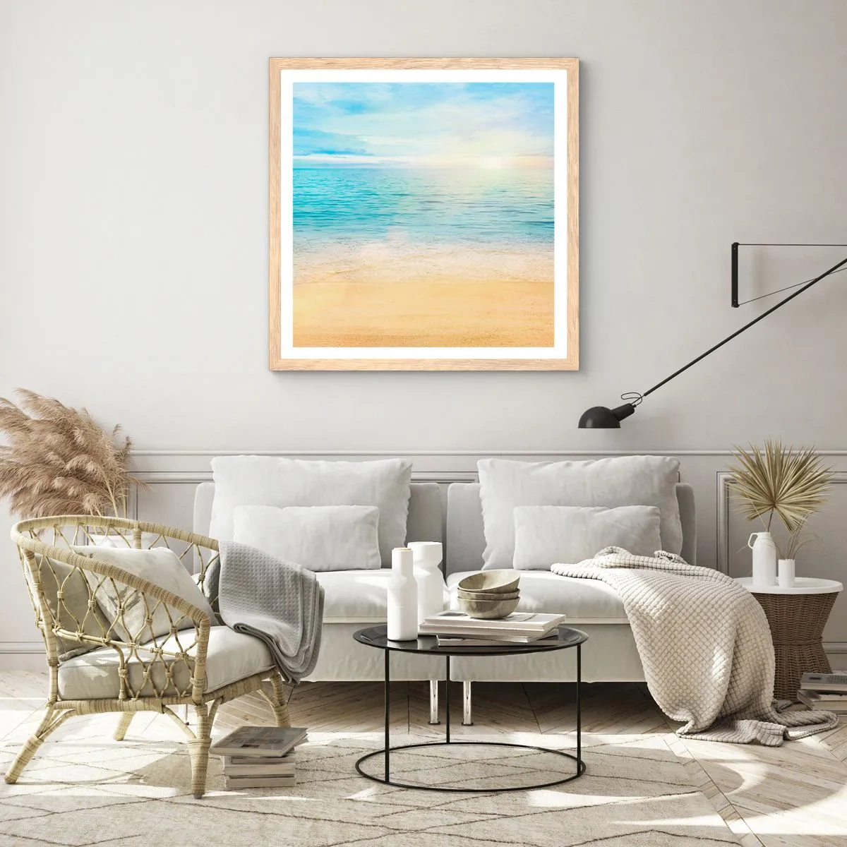 Poster in cornice rovere chiaro - Il grande blu - 60x60 cm