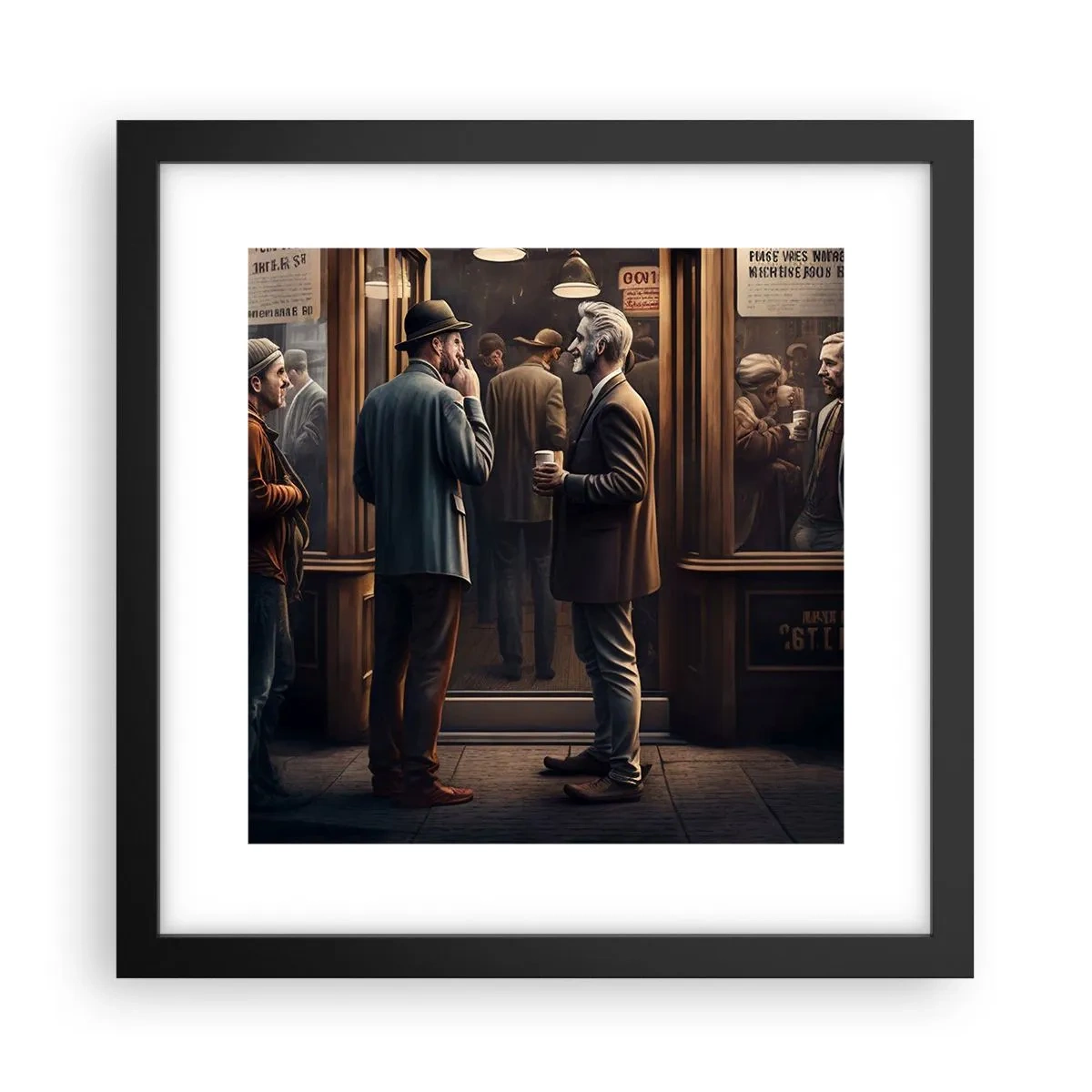 Poster in cornice nera - Il buon momento della giornata - 30x30 cm