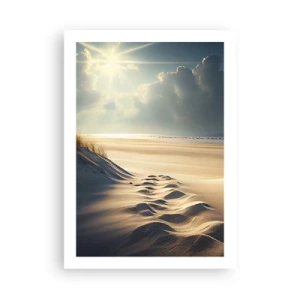 Poster - Dune dorate sulla spiaggia al tramonto - 50x70cm - Paesaggio rilassante - Decorazione murale moderna per soggiorno e camera da letto ARTTOR