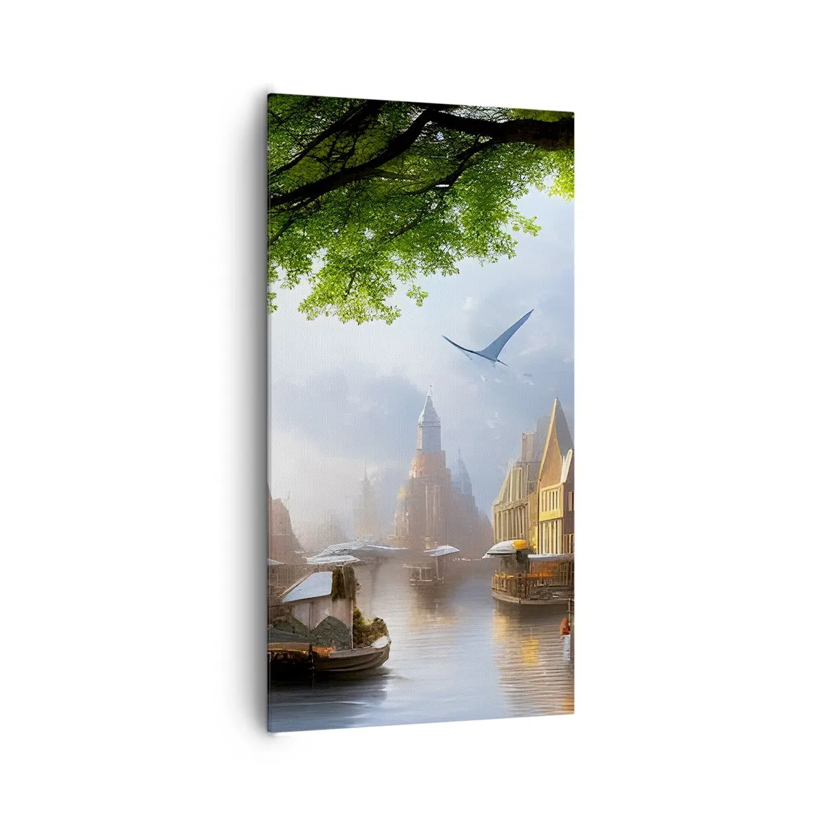 Quadro su tela - Stampe su Tela - Paesaggio urbano olandese - 65x120 cm