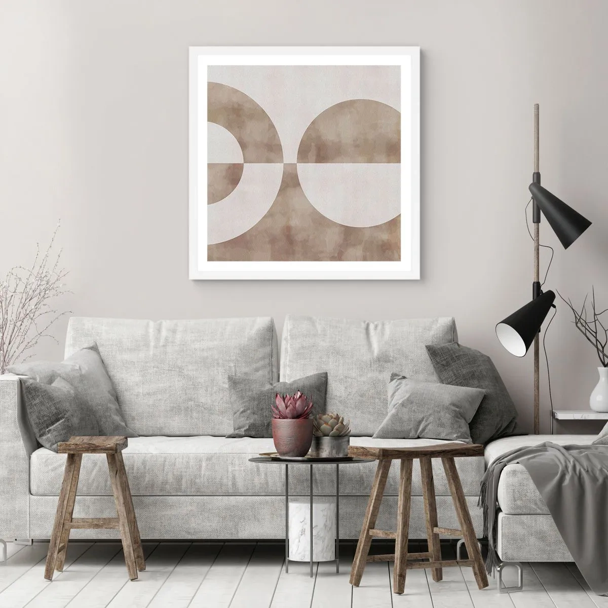 Poster in cornice bianca - Analogie e differenze - 50x50 cm