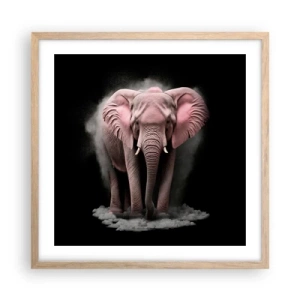 Poster in cornice rovere chiaro - Non pensare all'elefante rosa! - 50x50 cm