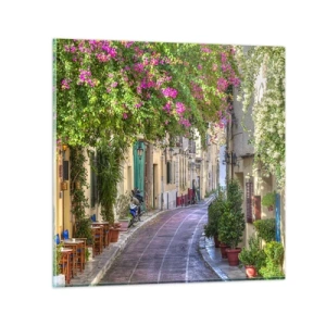 Quadro su vetro - Angolo fiorito - 50x50 cm
