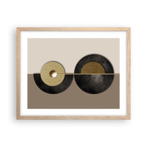 Poster in cornice rovere chiaro - Variazioni attorno al cerchio - 50x40 cm