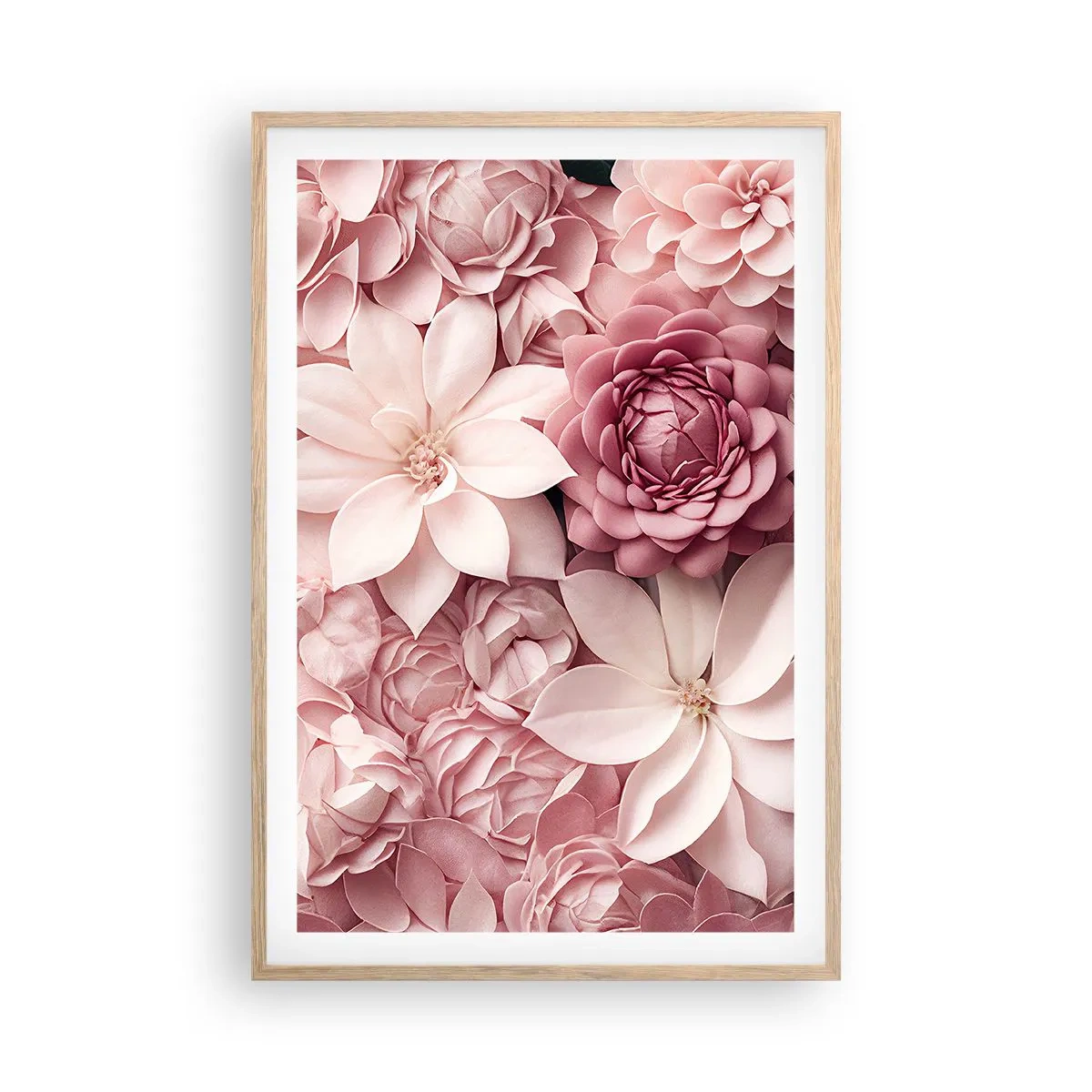 Poster in cornice rovere chiaro - Nei petali di rosa - 61x91 cm