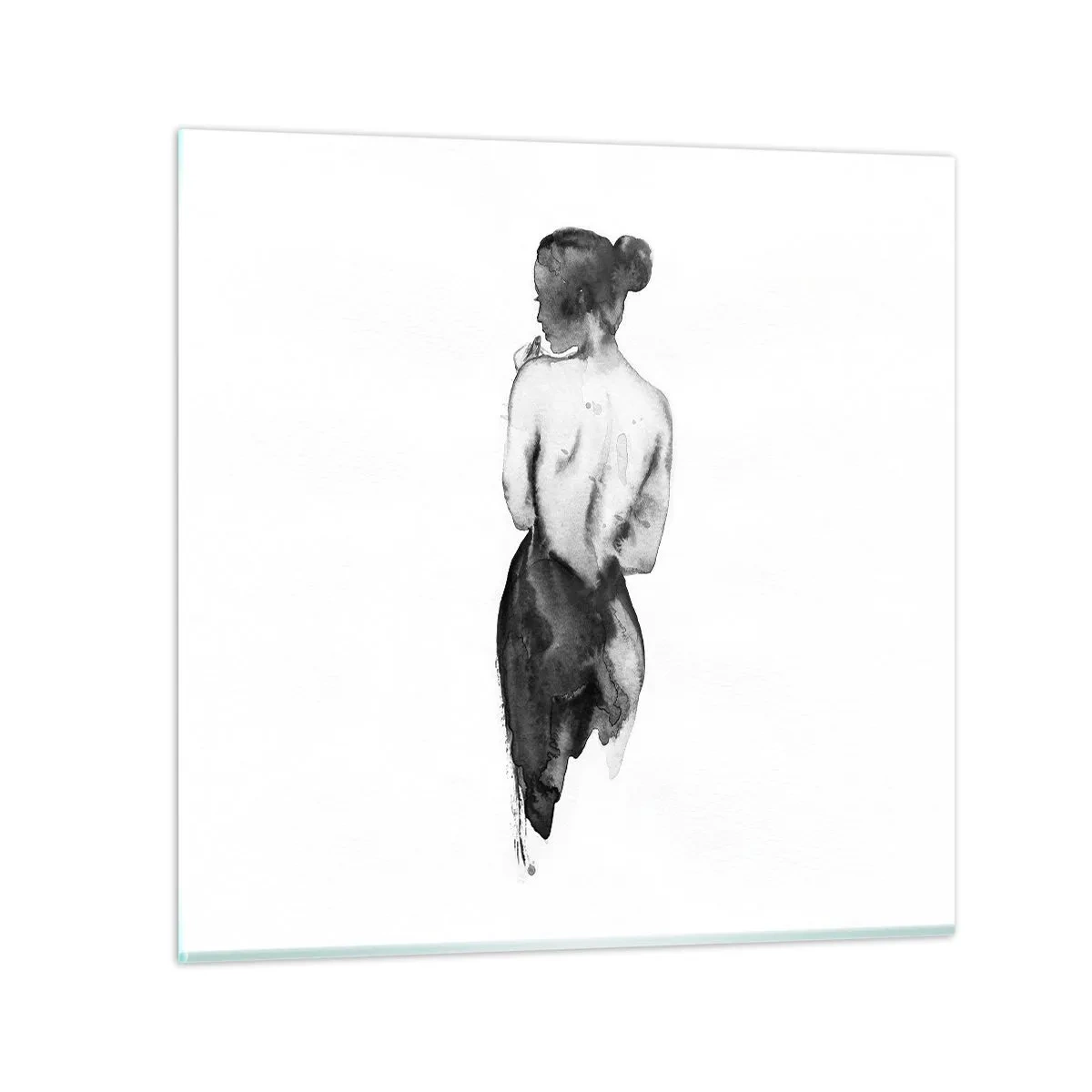 Quadro su vetro - Accanto a lei il mondo scompare - 30x30 cm