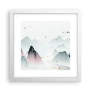 Poster in cornice bianca - Oltre le cime - 30x30 cm