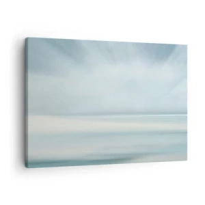 Quadro su tela - Stampe su Tela - Un paesaggio minimalista nelle delicate tonalità del blu - 70x50cm - Pace fino all'orizzonte - Decorazione murale moderna per soggiorno e camera da letto ARTTOR