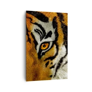 Quadro su tela - Stampe su Tela - Ritratto ravvicinato di una tigre dallo sguardo intenso - 80x120cm - Minacciosa e bella - Decorazione murale moderna per soggiorno e camera da letto ARTTOR