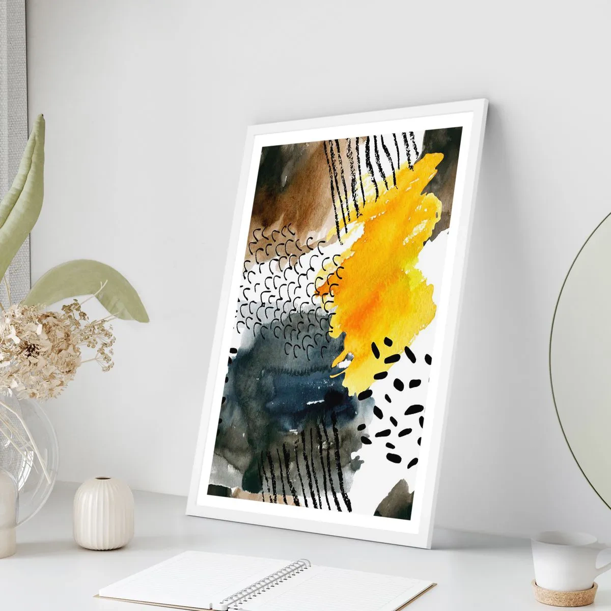 Poster in cornice bianca - L'incontro degli elementi - 30x40 cm