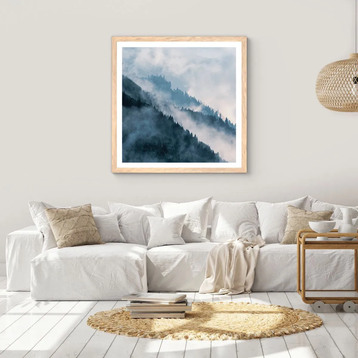 Poster in cornice rovere chiaro - La mistica dei monti - 40x40 cm
