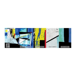 Campione di Fotomurale Premium Sand - Guardando il mondo da un'angolazione... - Astrazione, Pezzo, Modello moderno - 100x30 cm