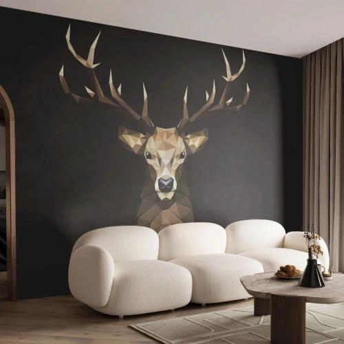 Fotomurali Premium Canvas - Cervo cubista - Animali, Cervo, Grafica - 500x350 cm