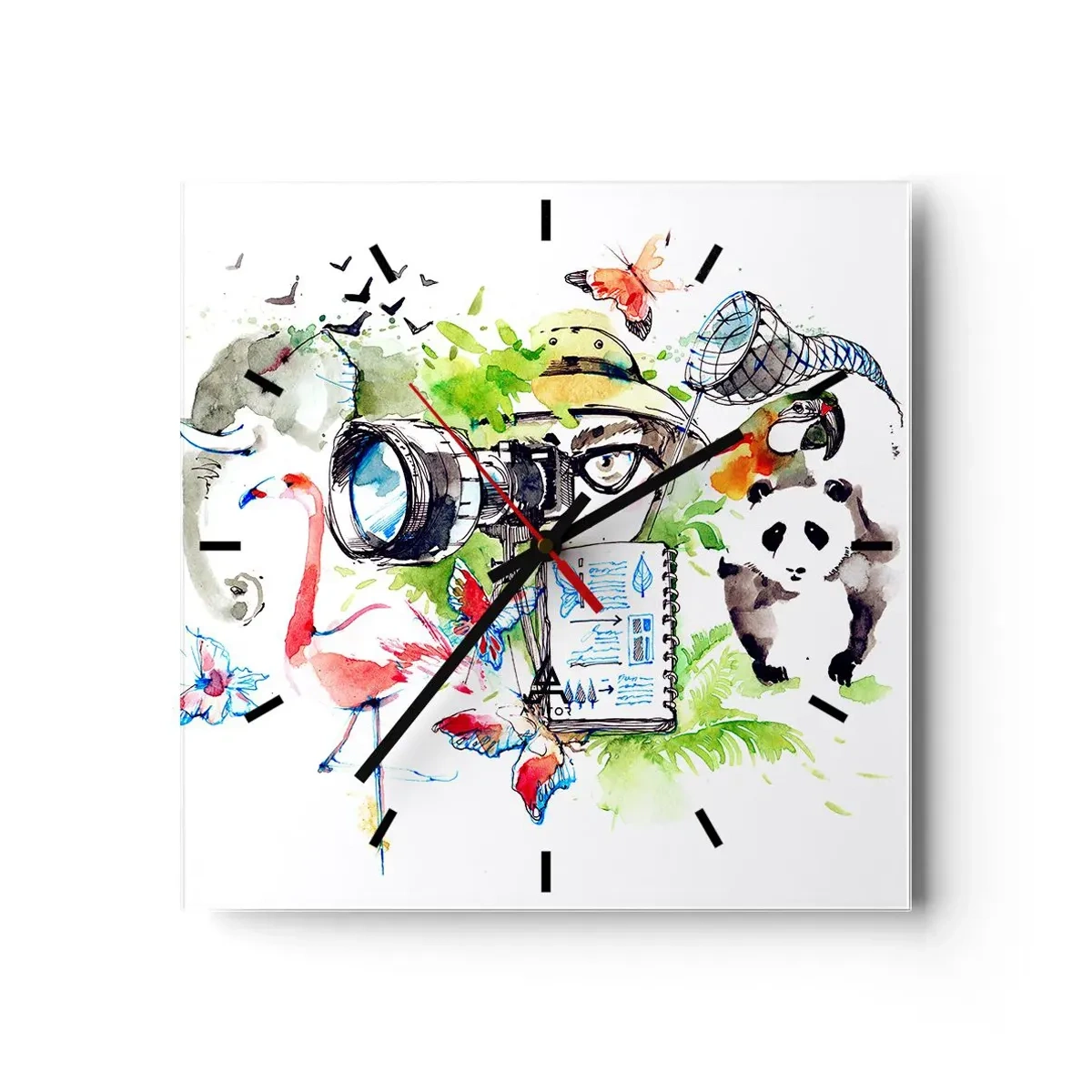 Orologio da parete - Orologio in Vetro - Nell'obiettivo del viaggiatore - 40x40 cm