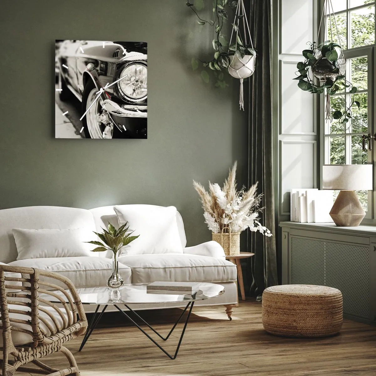 Orologio da parete - Orologio in Vetro - Bellezza intramontabile - 40x40 cm