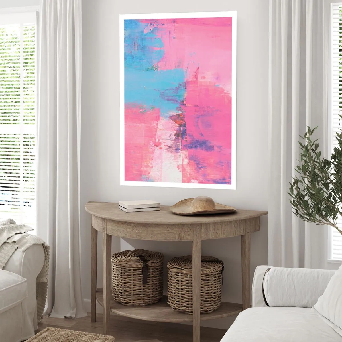 Poster - Rosa, blu e un pizzico di luce - 40x50 cm
