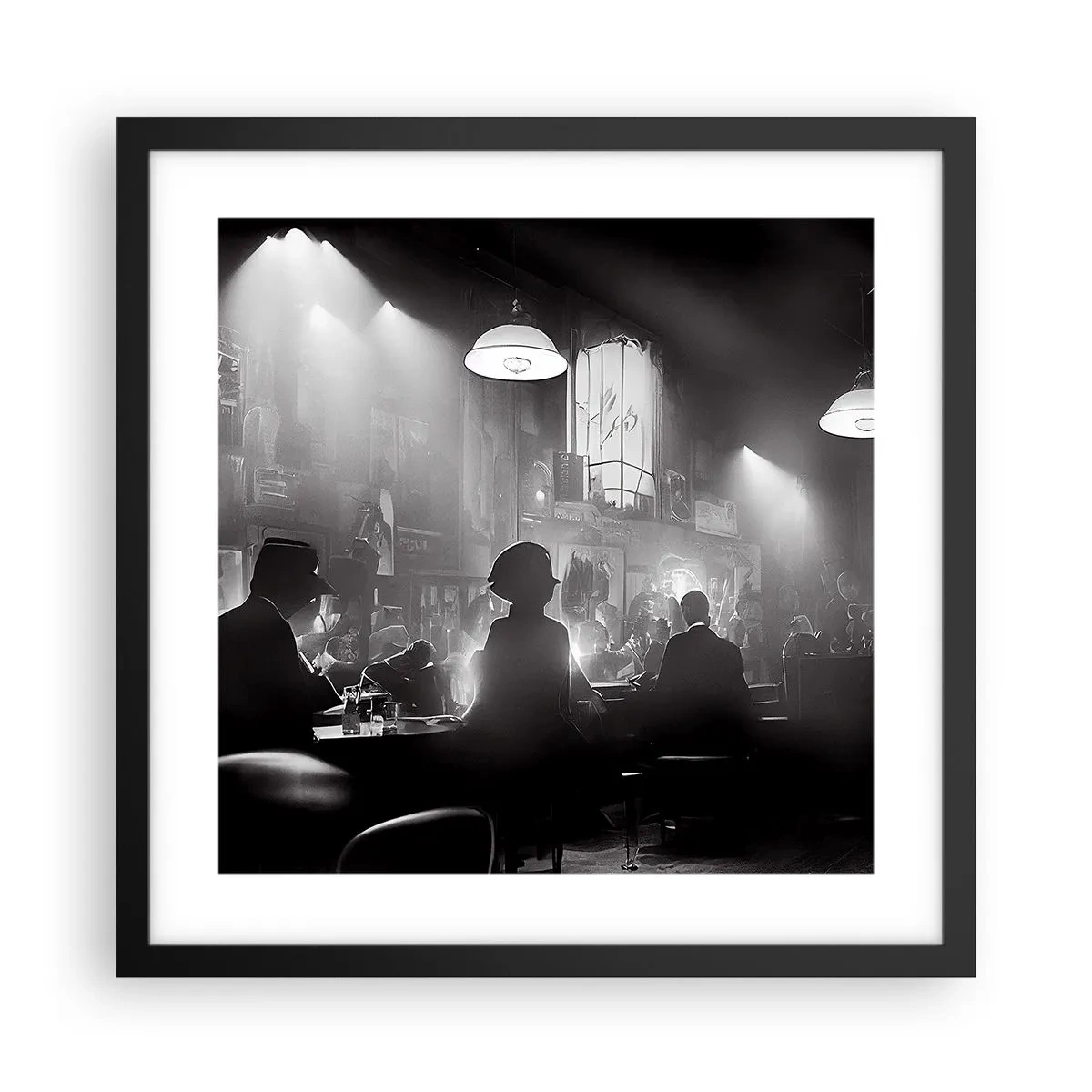Poster in cornice nera - Nell'atmosfera jazz - 40x40 cm
