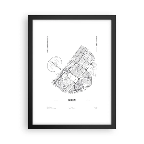 Poster in cornice nera - Anatomia di Dubai - 30x40 cm