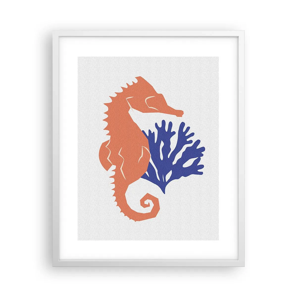 Poster in cornice bianca - Sul prato sottomarino - 40x50 cm