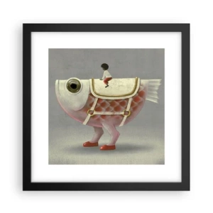 Poster in cornice nera - Il cavaliere del pesce - 30x30 cm