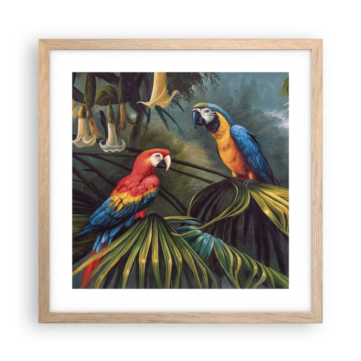 Poster in cornice rovere chiaro - Romanticità ai tropici - 40x40 cm