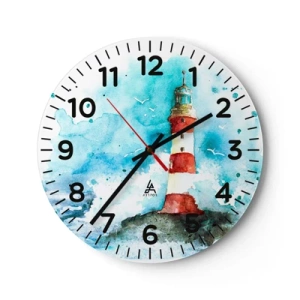 Orologio da parete - Orologio in Vetro - L'unità dei quattro elementi - 40x40 cm