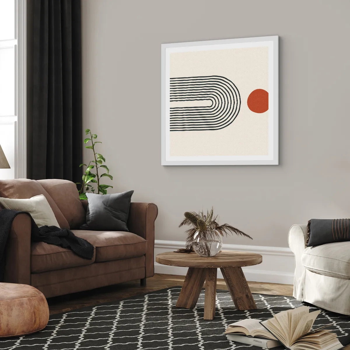 Poster in cornice bianca - Magnetismo di forme e colori - 30x30 cm