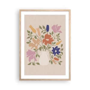 Poster in cornice rovere chiaro - Bouquet delicato - 50x70 cm