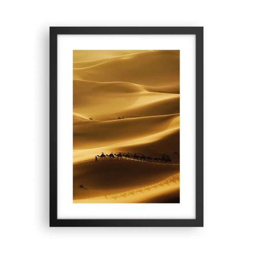 Poster in cornice nera - La carovana sulle onde del deserto - 30x40 cm