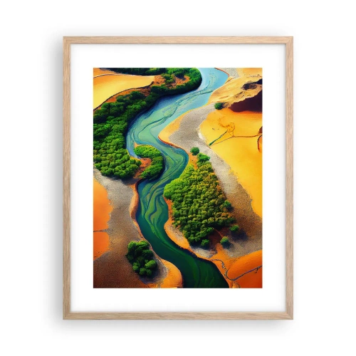 Poster in cornice rovere chiaro - Il fiume della vita - 40x50 cm