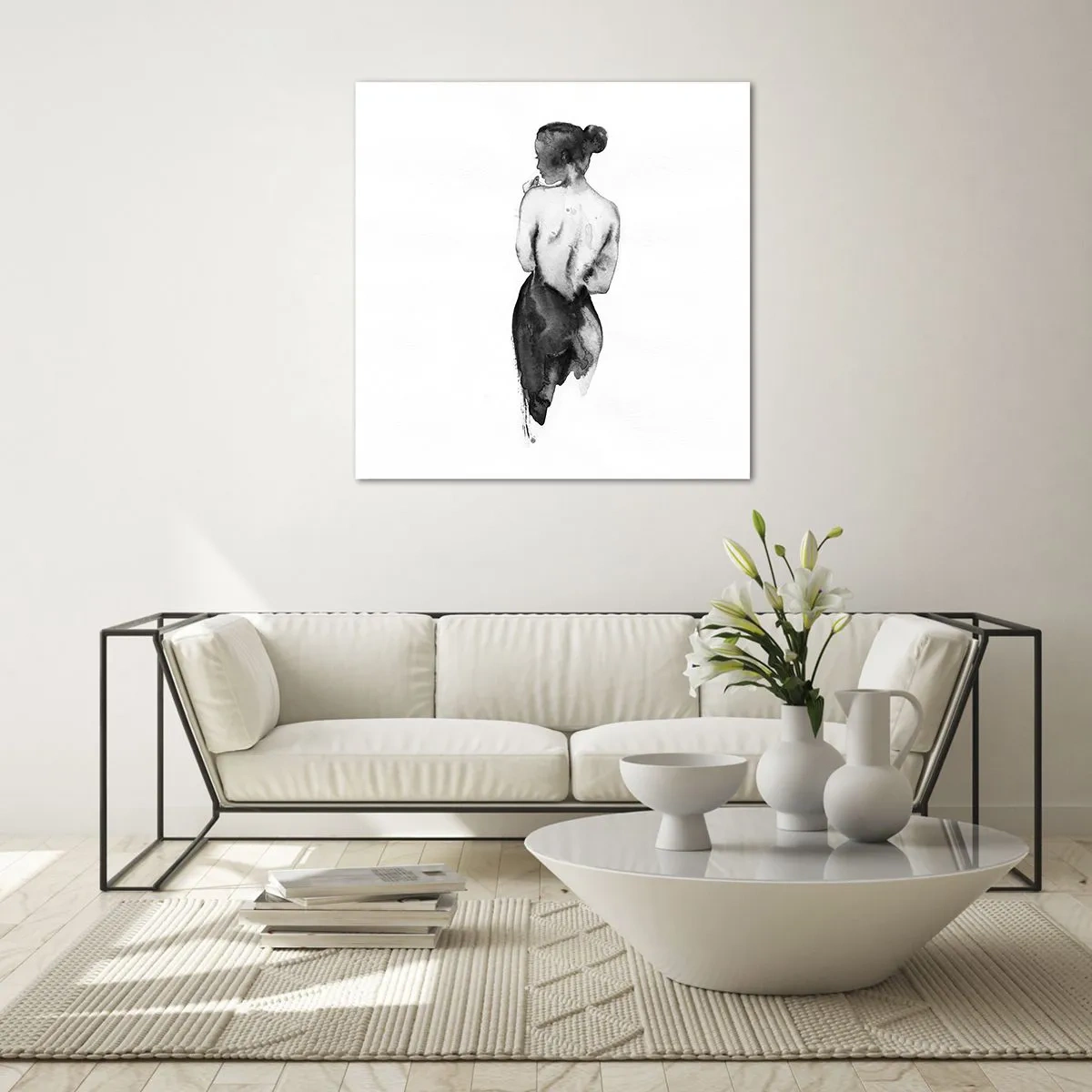 Quadro su vetro - Accanto a lei il mondo scompare - 30x30 cm