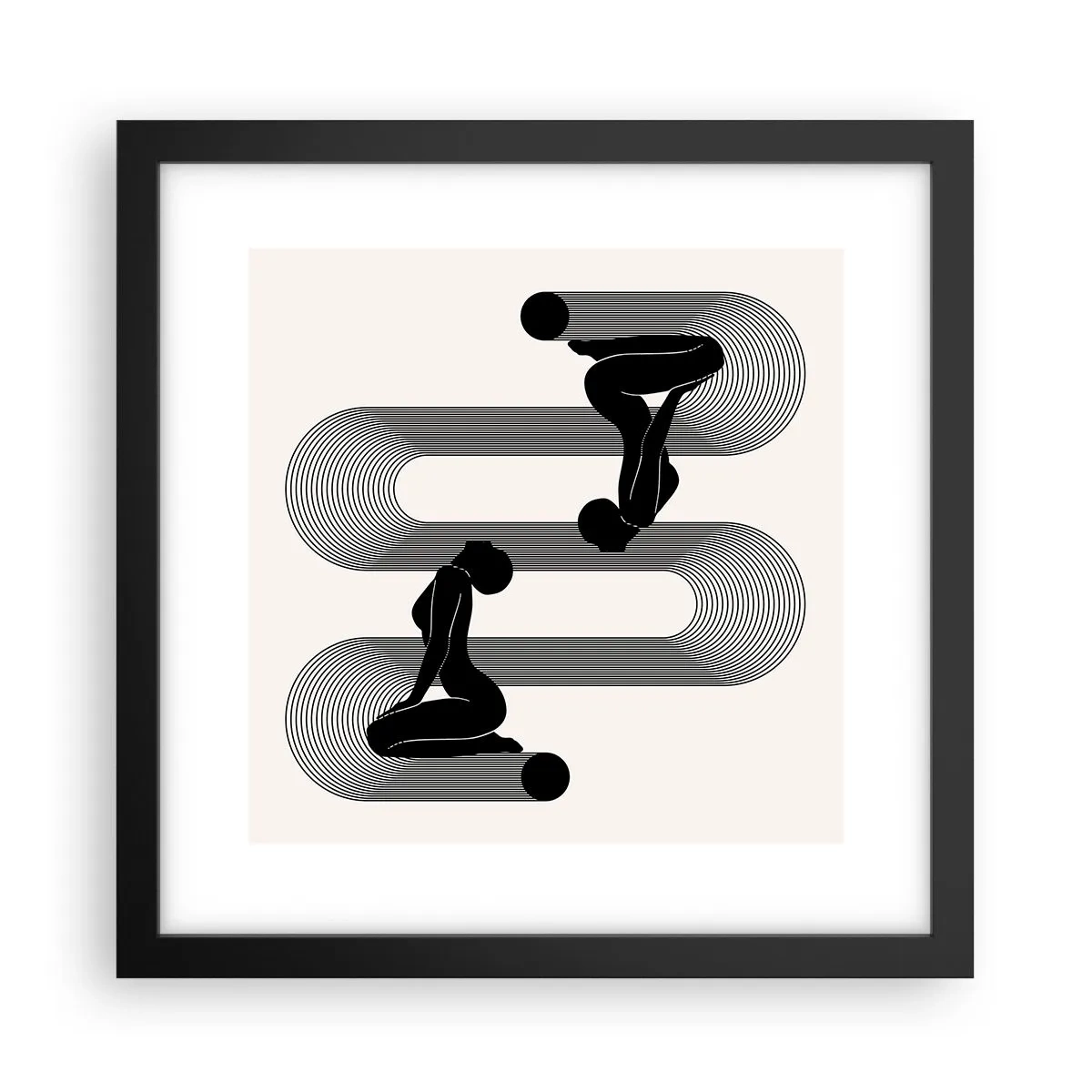 Poster in cornice nera - Simmetria sensuale - 30x30 cm