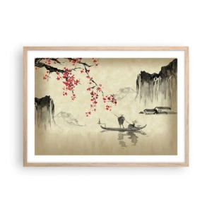 Poster in cornice rovere chiaro - Nel paese dei ciliegi in fiore - 70x50 cm