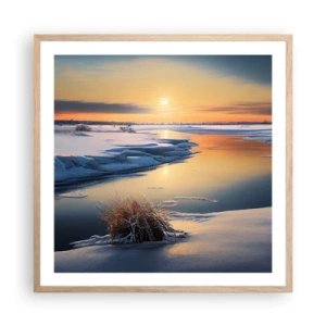 Poster in cornice rovere chiaro - Tramonto invernale - 60x60 cm