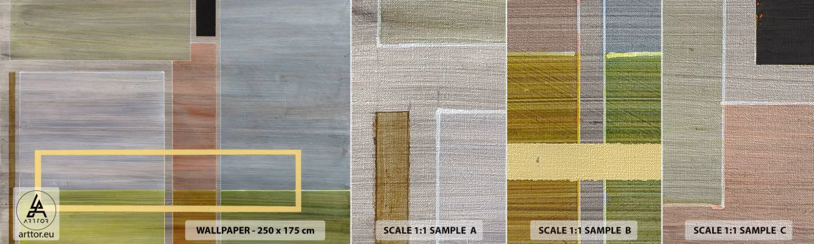 Campione di Fotomurale Premium Canvas - Semplice e tranquillo - Astrazione, Arte Moderna, Rettangoli - 100x30 cm