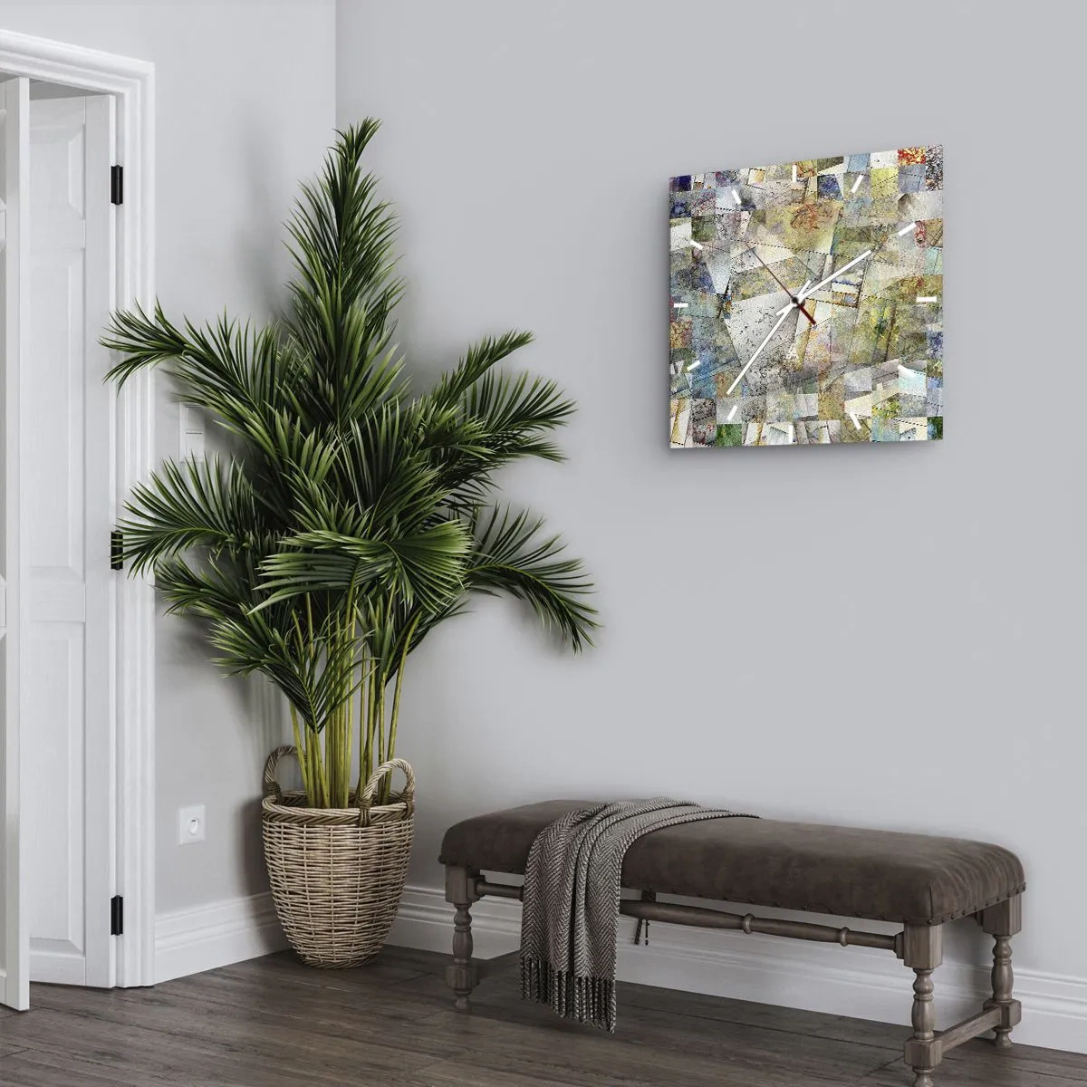 Orologio da parete - Orologio in Vetro - Rimpasto geometrico - 30x30 cm