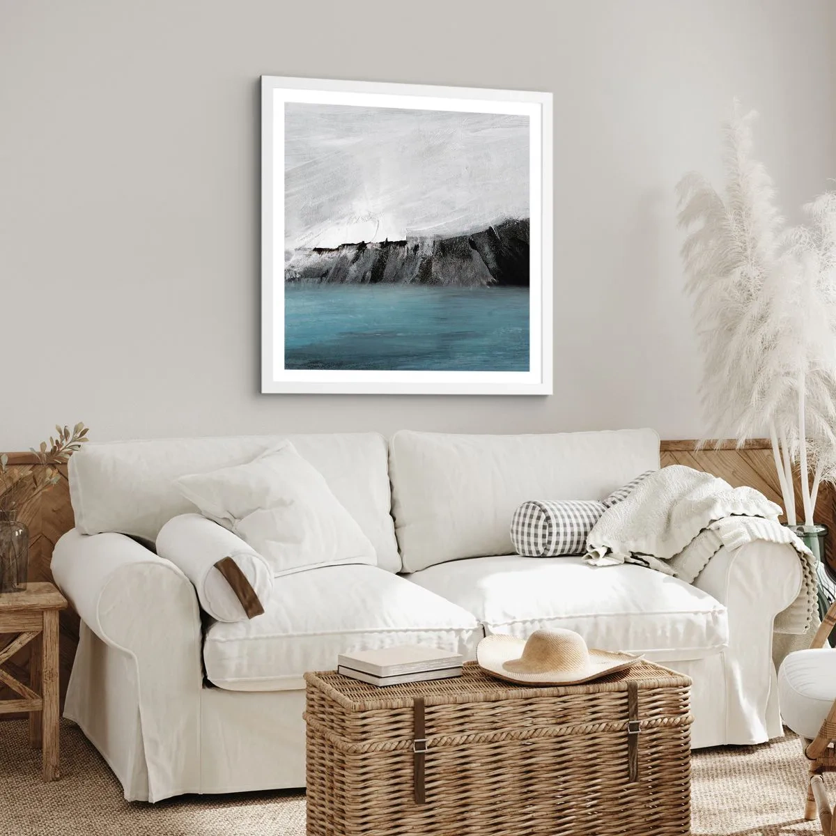 Poster in cornice bianca - Acqua-terra: lo scontro degli elementi - 40x40 cm