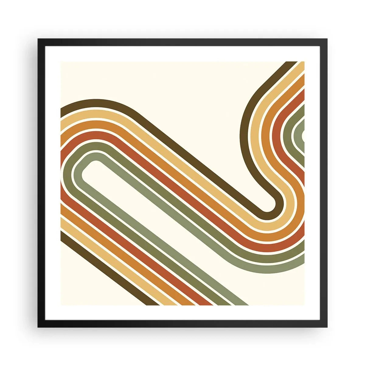 Poster in cornice nera - Zig zag fino alla meta - 60x60 cm