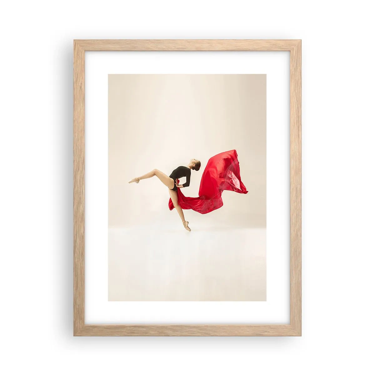 Poster in cornice rovere chiaro - Rosso e nero - 30x40 cm