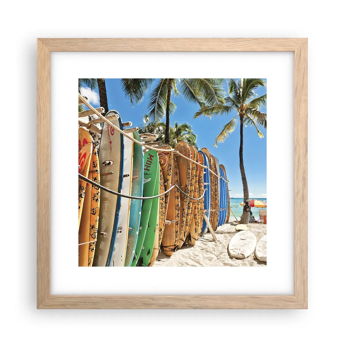 Poster in cornice rovere chiaro - Divertimento sotto il sole - 30x30 cm