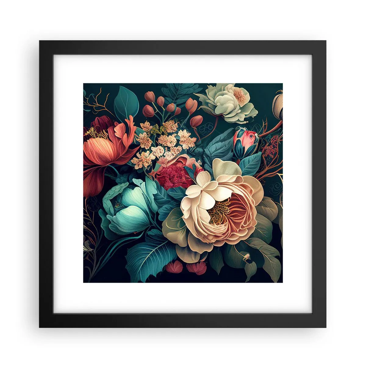 Poster in cornice nera - Il fascino del 19esimo secolo - 30x30 cm