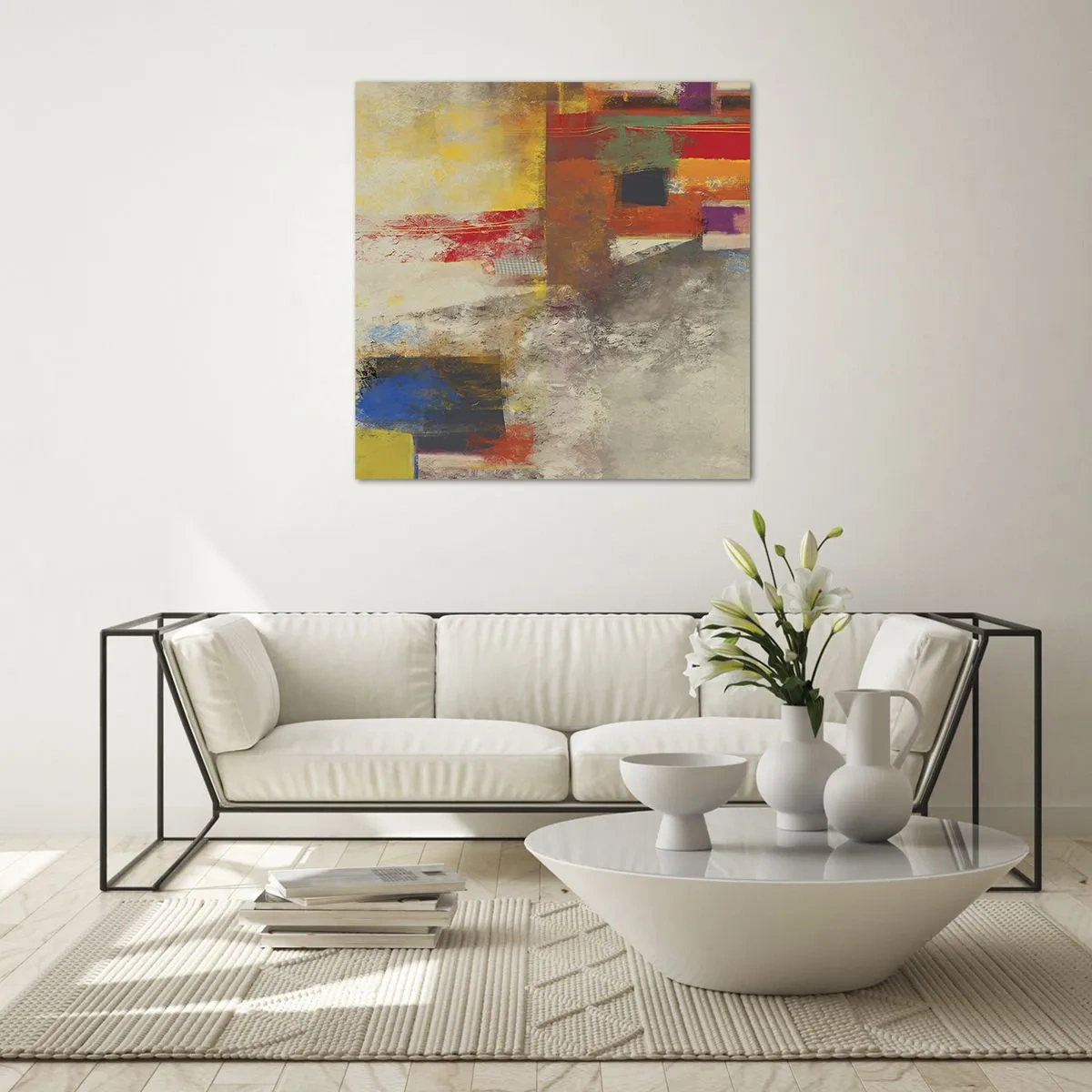 Quadro su vetro - Geometria dei colori - 30x30 cm
