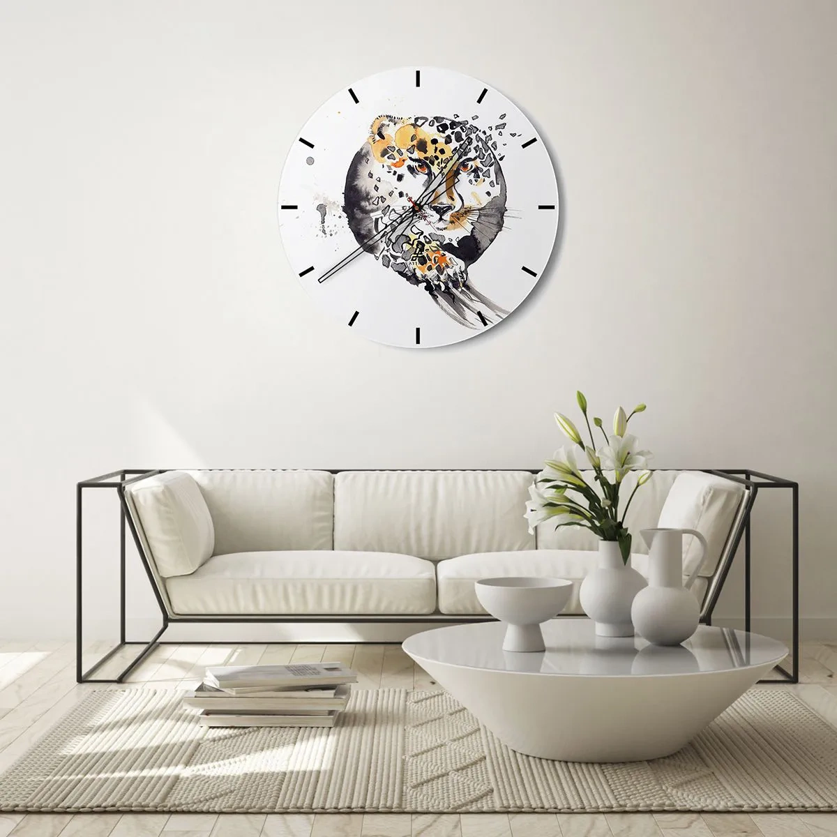 Orologio da parete - Orologio in Vetro - Bellezza predatrice - 40x40 cm
