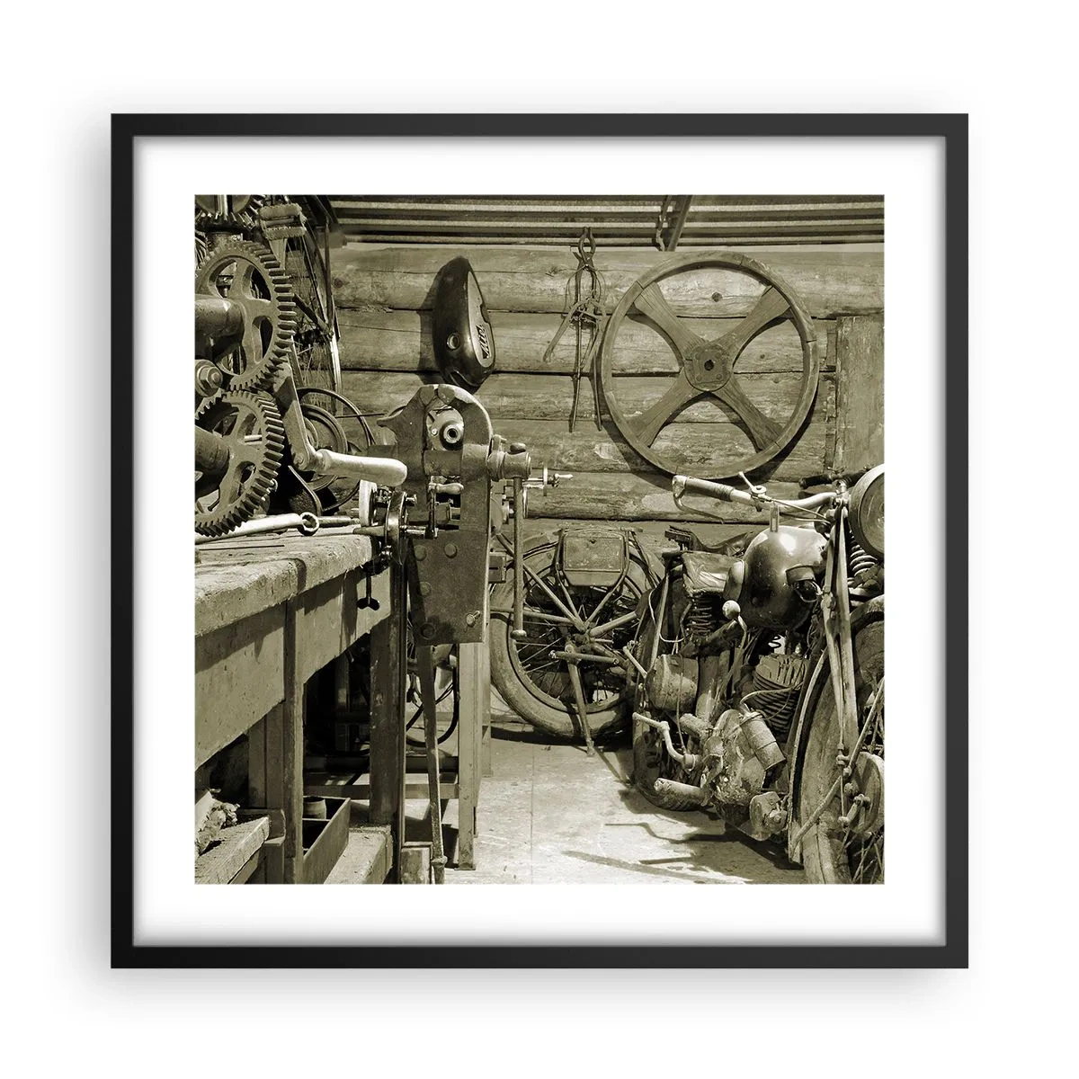 Poster in cornice nera - Nel capanno di zio Alfredo - 50x50 cm