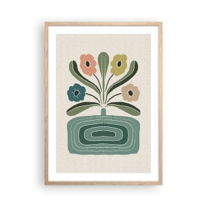 Poster in cornice rovere chiaro - Bouquet simmetrico - 50x70 cm