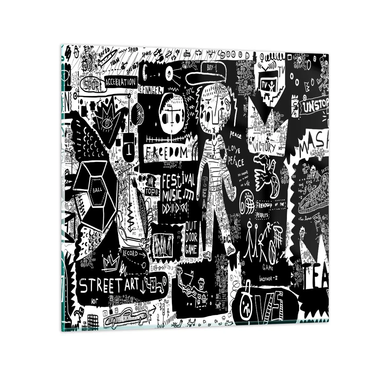 Quadro su vetro - Gioventù spirituale di giustizia e gioia - 70x70 cm