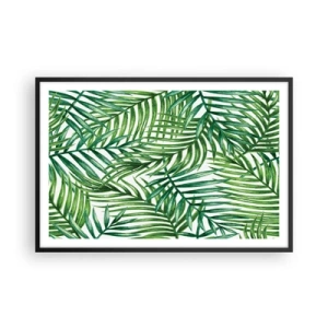 Poster in cornice nera - Sotto un baldacchino verde - 91x61 cm